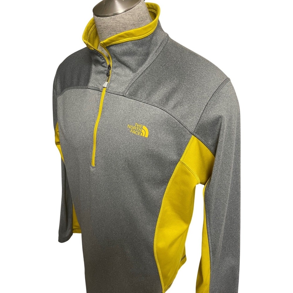 The North Face 1/4 Zip Pullover Gold Gray Men's XL